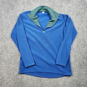 VTG Patagonia Capilene Fleece Pullover Mens Large Blue 1/4 Zip Made USA